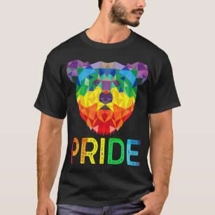 Funny Geometric Bear LGBT Rainbow Flag Gay Pride T T-Shirt