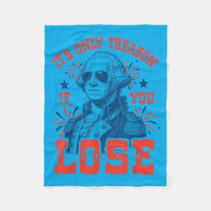 Funny George Washington Patriotic Meme 4th Of July Fleece Blanket