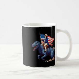 Funny George Washington Riding A Tyrannosaurus Rex Coffee Mug