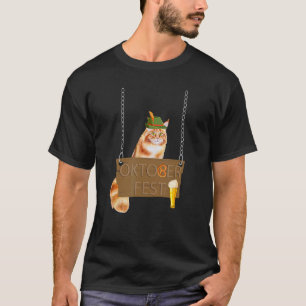 Funny German cat with a beer Oktoberfest T-Shirt