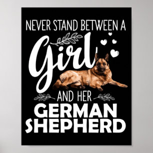 Funny german shepherd art for girls women pet dog poster