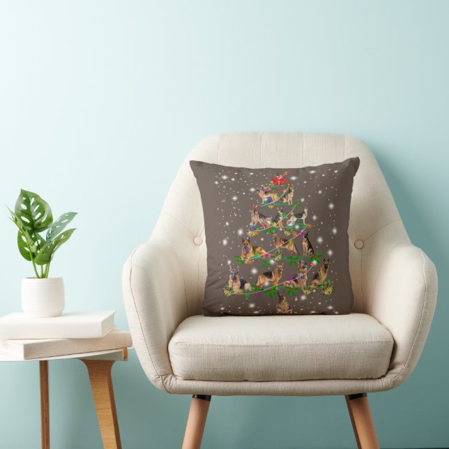 Funny German Shepherd Christmas Tree Decor Ornamen Cushion (Chair)
