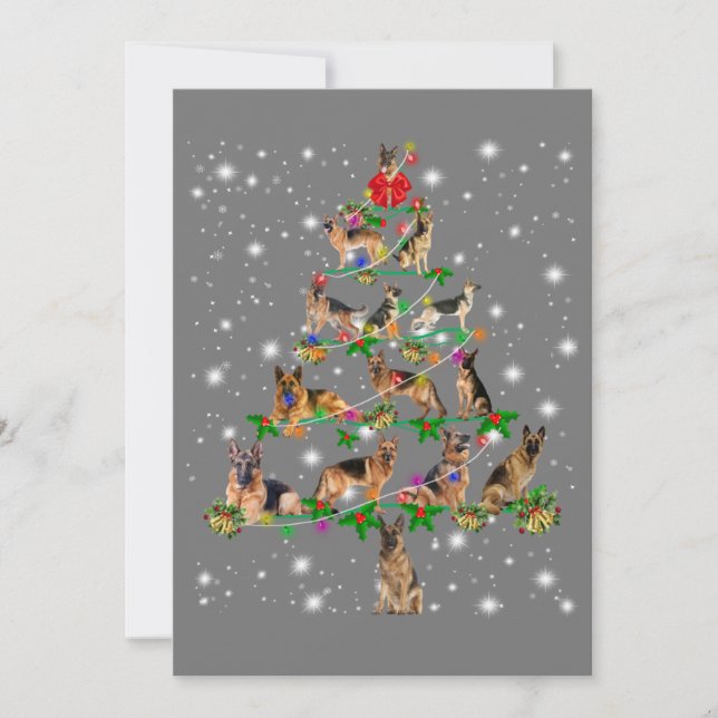Funny German Shepherd Christmas Tree Decor Ornamen Invitation (Front)