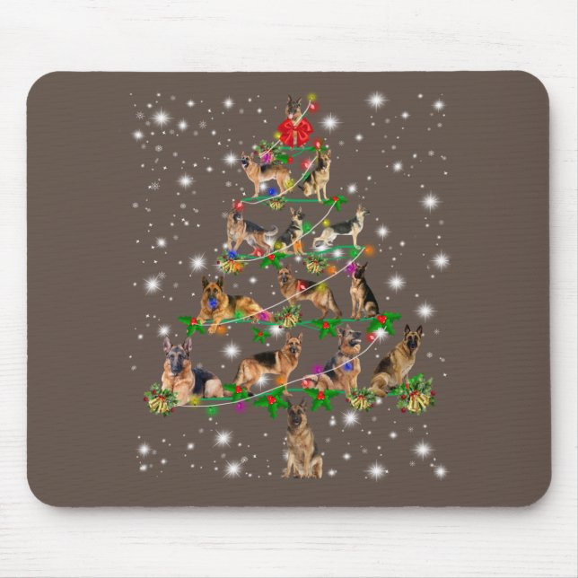 Funny German Shepherd Christmas Tree Decor Ornamen Mouse Mat (Front)