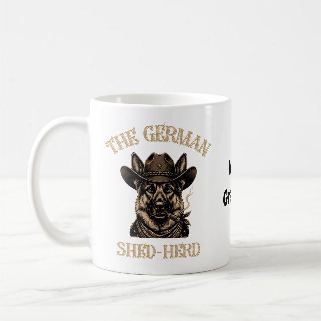  Funny German Shepherd Cowboy German Shed-Herd Coffee Mug (Left)