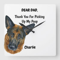 Funny German Shepherd Dad Watercolor Canine Art
