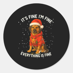 Funny German Shepherd Decorate Christmas Shirts I' Classic Round Sticker