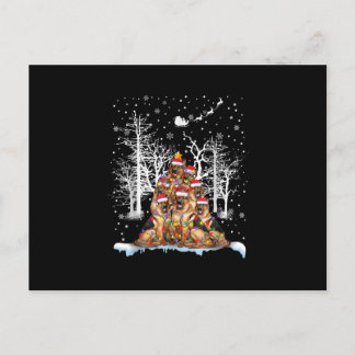 Funny German Shepherd Dog Christmas Tree Hat In Sn Invitation Postcard