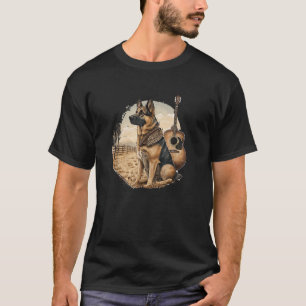 Funny German shepherd Dog Country Music American R T-Shirt