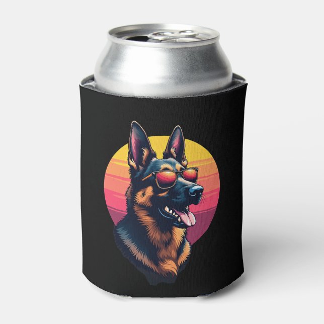 Funny German Shepherd Dog Design Art Costume Outfi Can Cooler (Can Front)