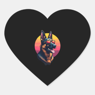 Funny German Shepherd Dog Design Art Costume Outfi Heart Sticker