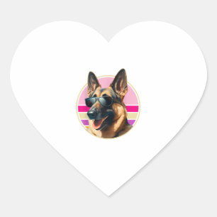 Funny German Shepherd Dog Design Art Costume Outfi Heart Sticker