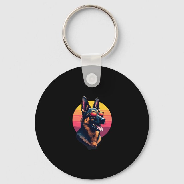 Funny German Shepherd Dog Design Art Costume Outfi Key Ring (Front)