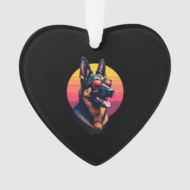 Funny German Shepherd Dog Design Art Costume Outfi Ornament (Front)