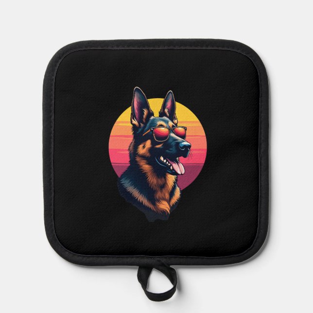 Funny German Shepherd Dog Design Art Costume Outfi Pot Holder (Front)