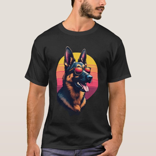 Funny German Shepherd Dog Design Art Costume Outfi T-Shirt (Front)
