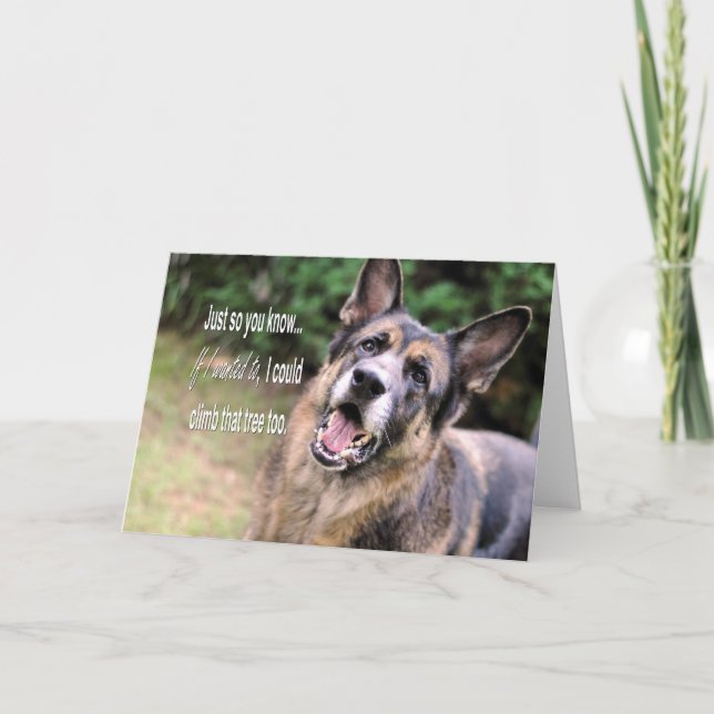 Funny German Shepherd Dog Greeting Card (Front)
