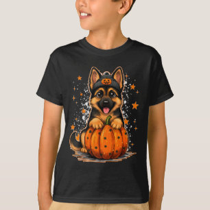 Funny German Shepherd Dog Halloween Pumpkin Graphi T-Shirt