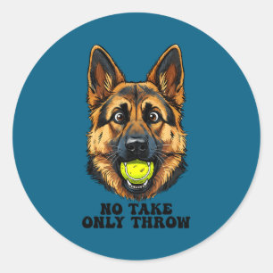 Funny german shepherd dog tennis ball dog mom classic round sticker