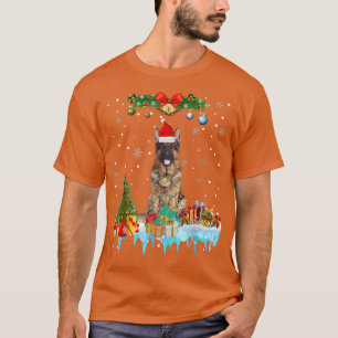 Funny German Shepherd Dog Tree Christmas Lights Xm T-Shirt