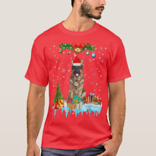 Funny German Shepherd Dog Tree Christmas Lights Xm T-Shirt