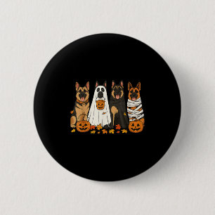 Funny German Shepherd Dogs Dressed As Ghost Soky H 6 Cm Round Badge