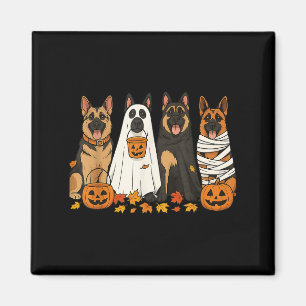 Funny German Shepherd Dogs Dressed As Ghost Soky H Magnet