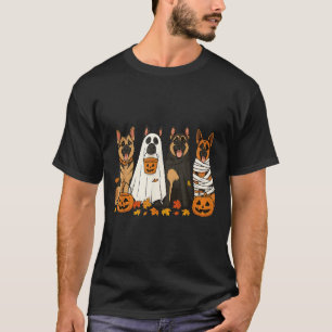 Funny German Shepherd Dogs Dressed As Ghost Soky H T-Shirt