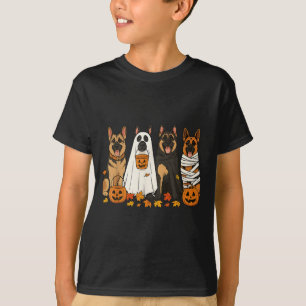 Funny German Shepherd Dogs Dressed As Ghost Soky H T-Shirt