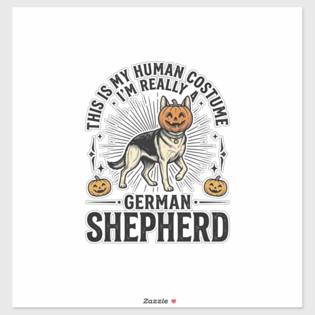 Funny German Shepherd Halloween Costume Dog Design (Sheet)