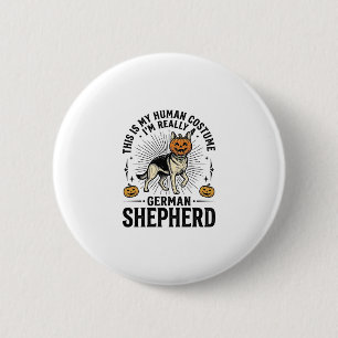 Funny German Shepherd Halloween Costume Dog Design 6 Cm Round Badge