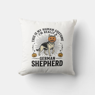 Funny German Shepherd Halloween Costume Dog Design Cushion