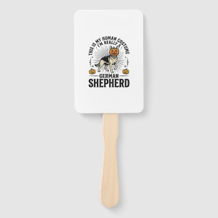 Funny German Shepherd Halloween Costume Dog Design Hand Fan