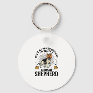 Funny German Shepherd Halloween Costume Dog Design Key Ring