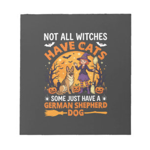 Funny German Shepherd Halloween Witch Dog Notepad