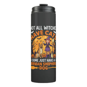 Funny German Shepherd Halloween Witch Dog Thermal Tumbler
