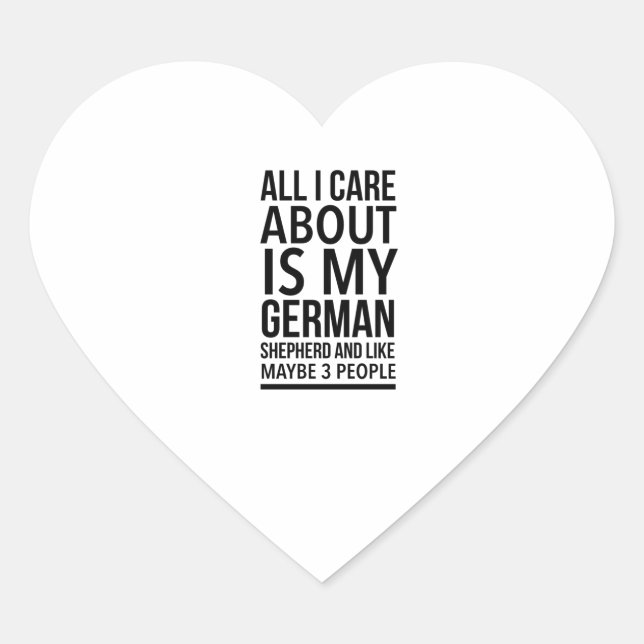 Funny German shepherd Heart Sticker (Front)