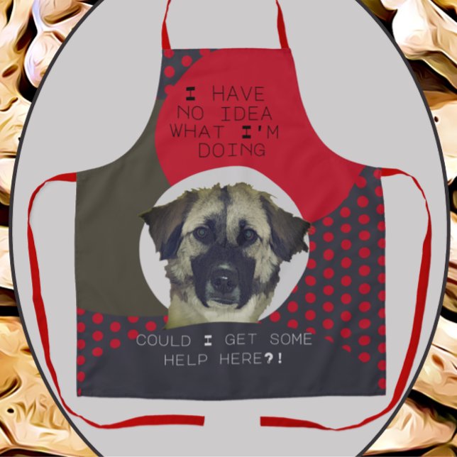 Funny German Shepherd Mix Dog Needs Help Cooking Apron (Creator Uploaded)