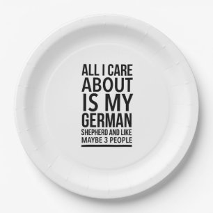 Funny German shepherd Paper Plate
