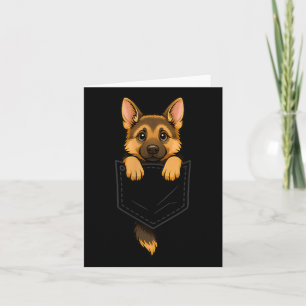 Funny German Shepherd Peeking In Pocket Animal Dog Card