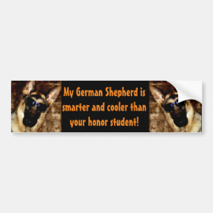 Funny German Shepherd Photo Honor Student Bumper Sticker