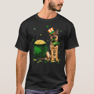 Funny German Shepherd St Patricks Day Irish Lucky  T-Shirt