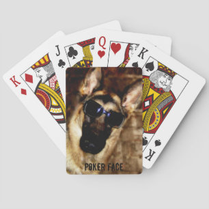 Funny German Shepherd Wearing Sunglasses Photo Playing Cards
