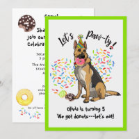 Funny German Sherherd Birthday Party Invite