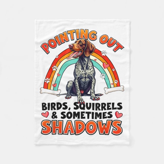 Funny German Shorthaired Inter Design For Dog Love Fleece Blanket (Front)