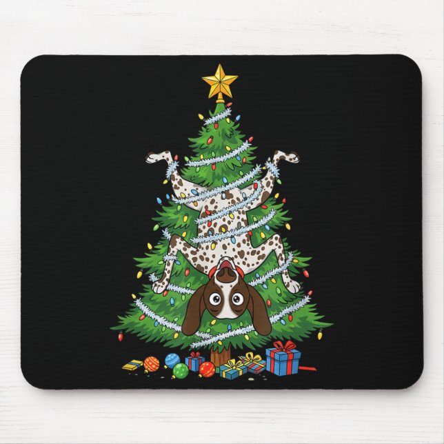 Funny German Shorthaired Inter Dog Christmas Tree  Mouse Mat (Front)
