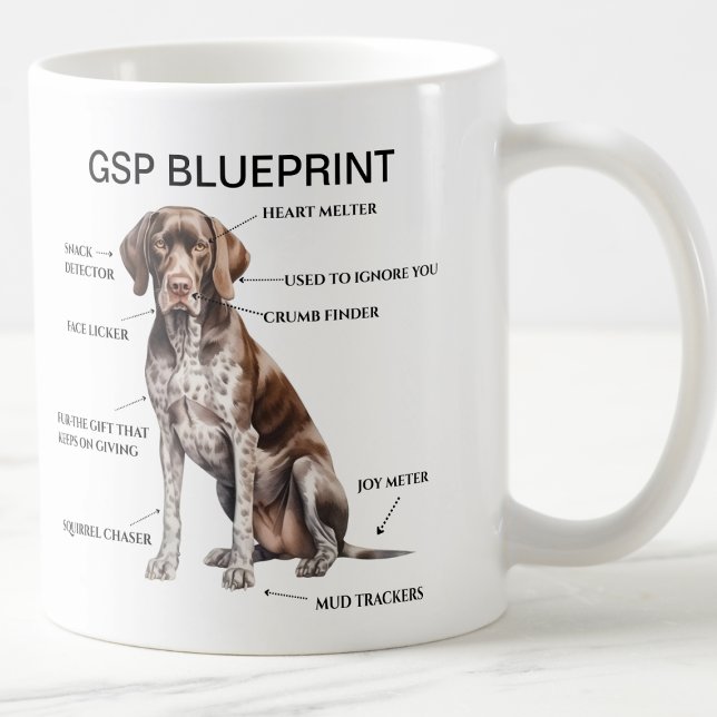 Funny German Shorthaired Pointer Blueprint Coffee Mug (Creator Uploaded)
