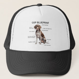 Funny German Shorthaired Pointer Blueprint Trucker Hat