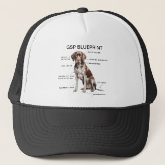 Funny German Shorthaired Pointer Blueprint Trucker Hat