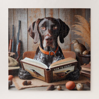 Funny German Shorthaired Pointer Dog Hunting Jigsaw Puzzle